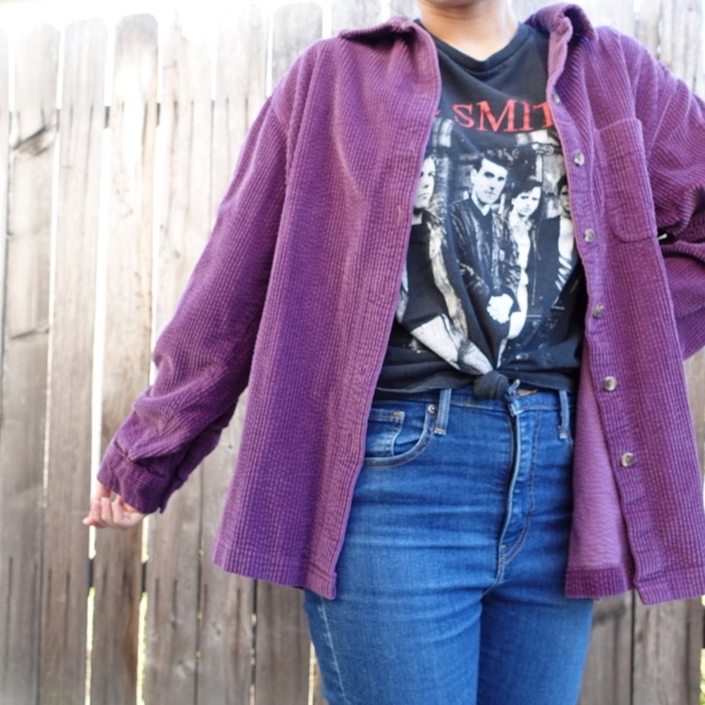 Corduroy Purple Oversized Jacket Top
